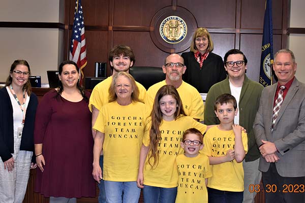 The Duncan Family at little boy's adoption