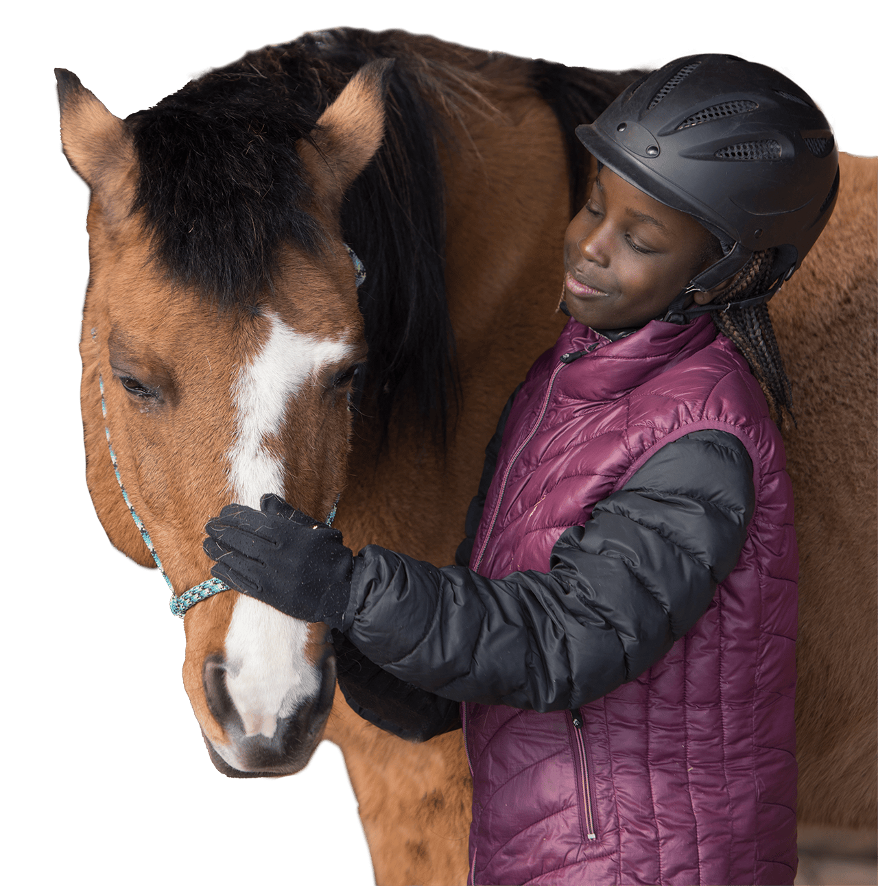 Equine program photo of kid with horse